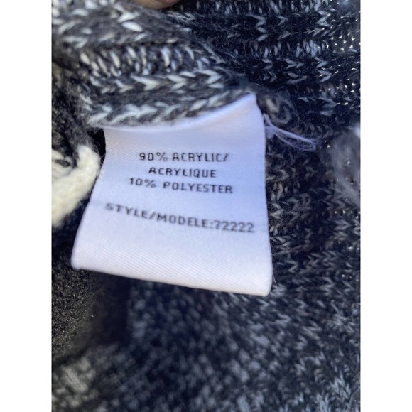 Lana Lee Sweater Cowl Neck Fair Isle Gray Knit Women's Large Tunic Horse Bit - Picture 5 of 6